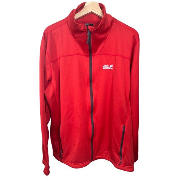 Jack Wolfskin At Home Outdoors 2XL Red Zip Up Softshell Jacket - Picture 1 of 7
